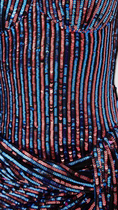 AREA Wrapped Sequin Mini Dress Red Multi | Thumbnail 6 AREA Wrapped Sequin Mini Dress Red Multi | Thumbnail 6