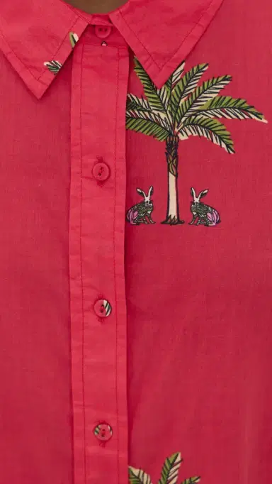 Coniglio Palm Beach Classic Button Down Shirt Petit Palm Red One Size | Thumbnail 6 Coniglio Palm Beach Classic Button Down Shirt Petit Palm Red One Size | Thumbnail 6