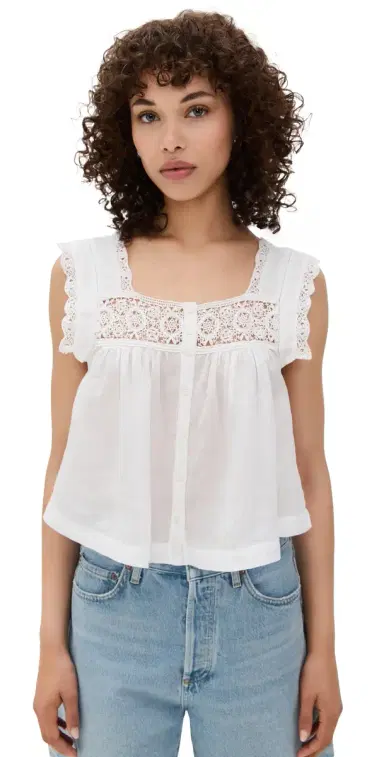 Citizens of Humanity ia Embroidered Top White | Thumbnail 1 Citizens of Humanity ia Embroidered Top White | Thumbnail 1