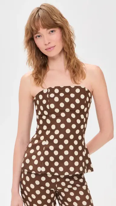 Faithfull Petro Linen Top Cioccolato Dot | Thumbnail 2 Faithfull Petro Linen Top Cioccolato Dot | Thumbnail 2