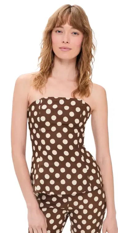 Faithfull Petro Linen Top Cioccolato Dot | Thumbnail 1 Faithfull Petro Linen Top Cioccolato Dot | Thumbnail 1