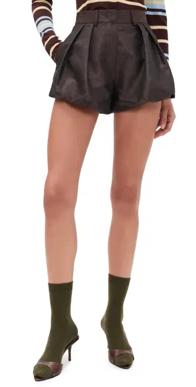 MSGM Bubble Mini Shorts Brown | Thumbnail 1 MSGM Bubble Mini Shorts Brown | Thumbnail 1