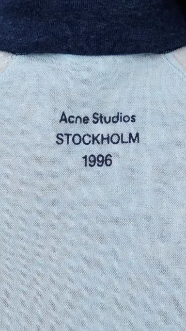 Acne Studios Transparent Polo Sweater ight Blue/Navy | Thumbnail 6 Acne Studios Transparent Polo Sweater ight Blue/Navy | Thumbnail 6