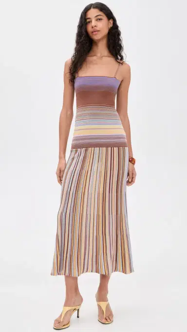 FAITHFULL Esenia Knit Dress Daniela Stripe Mocha Lilac | Thumbnail 2 FAITHFULL Esenia Knit Dress Daniela Stripe Mocha Lilac | Thumbnail 2