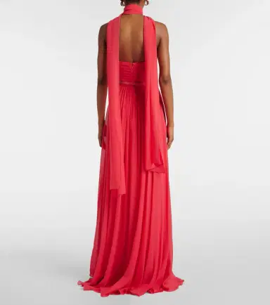 Elie Saab Scarf-detail silk gown | Thumbnail 2 Elie Saab Scarf-detail silk gown | Thumbnail 2