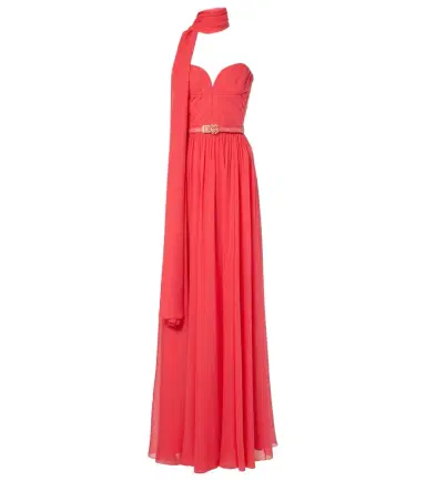 Elie Saab Scarf-detail silk gown | Thumbnail 1 Elie Saab Scarf-detail silk gown | Thumbnail 1