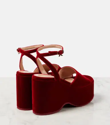Gianvito Rossi Velvet wedge sandals | Thumbnail 3 Gianvito Rossi Velvet wedge sandals | Thumbnail 3