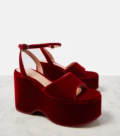 Gianvito Rossi Velvet wedge sandals | Thumbnail 5 Gianvito Rossi Velvet wedge sandals | Thumbnail 5