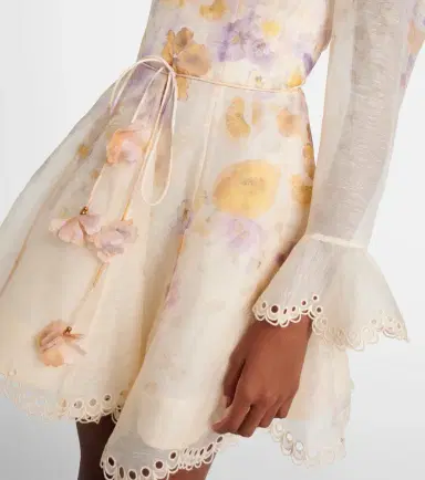 Zimmermann Memento linen and silk minidress | Thumbnail 4 Zimmermann Memento linen and silk minidress | Thumbnail 4