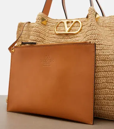 Valentino Garavani VLogo Medium raffia tote bag | Thumbnail 3 Valentino Garavani VLogo Medium raffia tote bag | Thumbnail 3