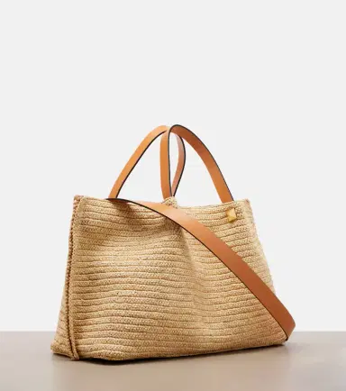 Valentino Garavani VLogo Medium raffia tote bag | Thumbnail 4 Valentino Garavani VLogo Medium raffia tote bag | Thumbnail 4