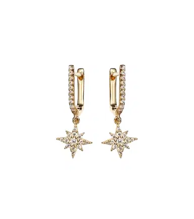 STONE AND STRAND Northern Star 14kt gold drop earrings with diamonds | Thumbnail 1 STONE AND STRAND Northern Star 14kt gold drop earrings with diamonds | Thumbnail 1