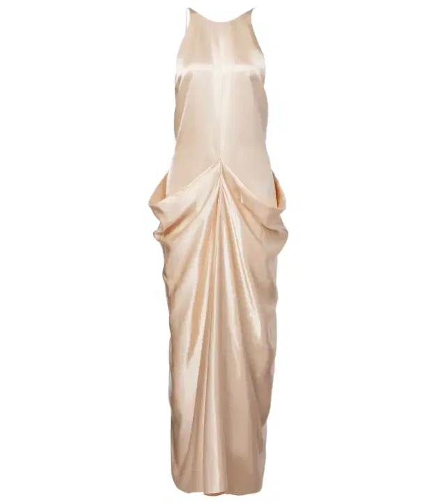 Khaite Draped gathered satin maxi dress
