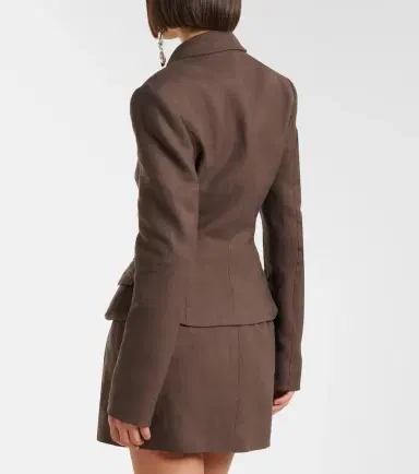 Magda Butrym Peplum linen blazer | Thumbnail 4 Magda Butrym Peplum linen blazer | Thumbnail 4