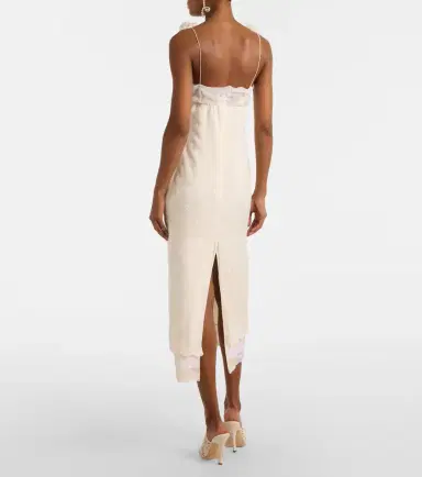 Magda Butrym Embroidered silk, wool and cotton-blend midi dress | Thumbnail 3 Magda Butrym Embroidered silk, wool and cotton-blend midi dress | Thumbnail 3