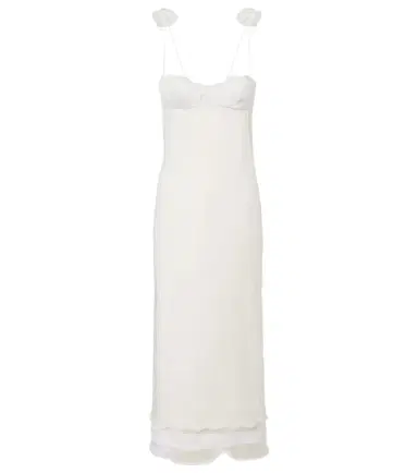 Magda Butrym Embroidered silk, wool and cotton-blend midi dress | Thumbnail 1 Magda Butrym Embroidered silk, wool and cotton-blend midi dress | Thumbnail 1