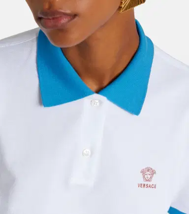 Versace Embroidered cotton piqué polo shirt | Thumbnail 2 Versace Embroidered cotton piqué polo shirt | Thumbnail 2