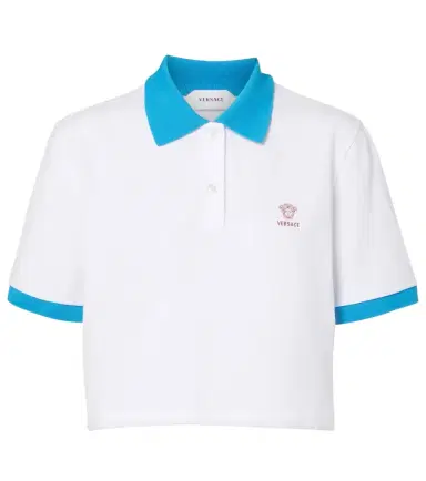 Versace Embroidered cotton piqué polo shirt | Thumbnail 1 Versace Embroidered cotton piqué polo shirt | Thumbnail 1