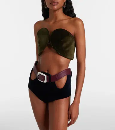 Jean Paul Gaultier Cutout belted cotton corduroy micro shorts | Thumbnail 2 Jean Paul Gaultier Cutout belted cotton corduroy micro shorts | Thumbnail 2