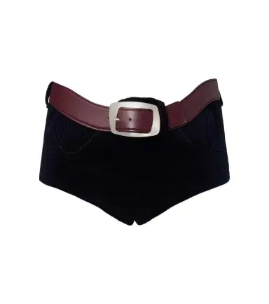 Jean Paul Gaultier Cutout belted cotton corduroy micro shorts | Thumbnail 1 Jean Paul Gaultier Cutout belted cotton corduroy micro shorts | Thumbnail 1