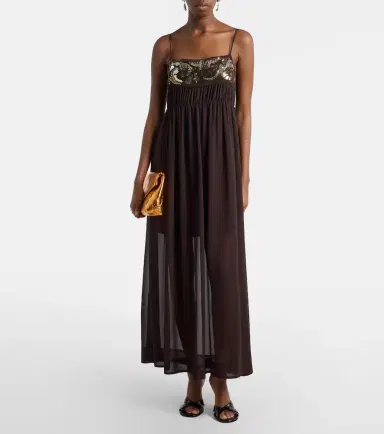 Xu Zhi Sequined chiffon maxi dress | Thumbnail 3 Xu Zhi Sequined chiffon maxi dress | Thumbnail 3