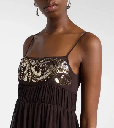 Xu Zhi Sequined chiffon maxi dress | Thumbnail 4 Xu Zhi Sequined chiffon maxi dress | Thumbnail 4