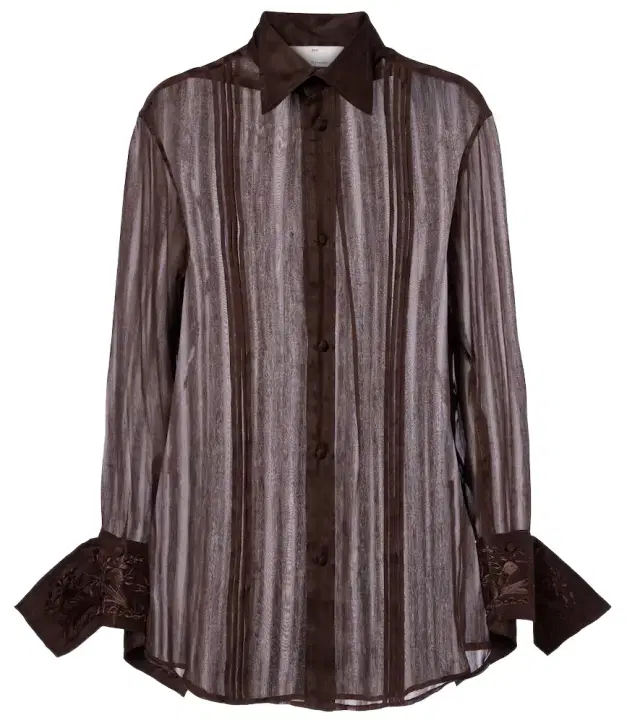 Embroidered linen and silk shirt Embroidered linen and silk shirt