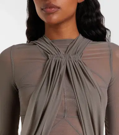 Rick Owens Miami cutout sheer tulle bodysuit | Thumbnail 2 Rick Owens Miami cutout sheer tulle bodysuit | Thumbnail 2