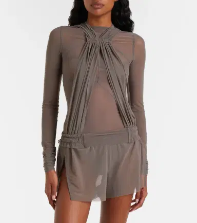 Rick Owens Miami cutout sheer tulle bodysuit | Thumbnail 3 Rick Owens Miami cutout sheer tulle bodysuit | Thumbnail 3