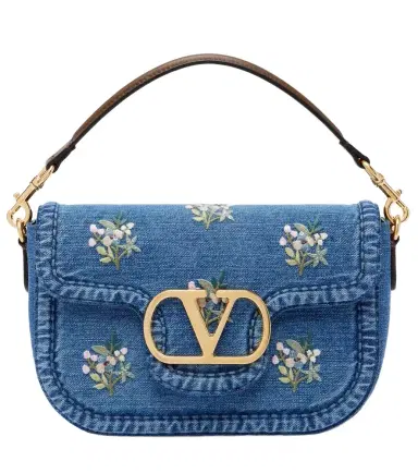 Valentino Garavani Alltime Medium denim top-handle bag | Thumbnail 1 Valentino Garavani Alltime Medium denim top-handle bag | Thumbnail 1