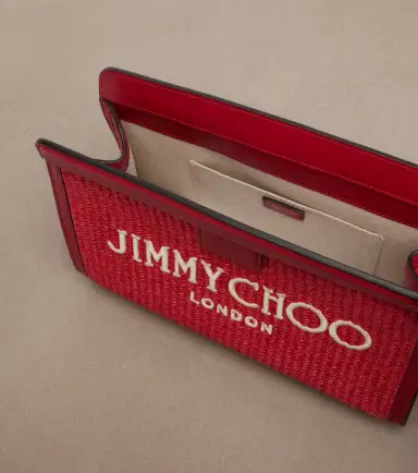Jimmy Choo Avenue Small leather-trimmed raffia pouch | Thumbnail 2 Jimmy Choo Avenue Small leather-trimmed raffia pouch | Thumbnail 2