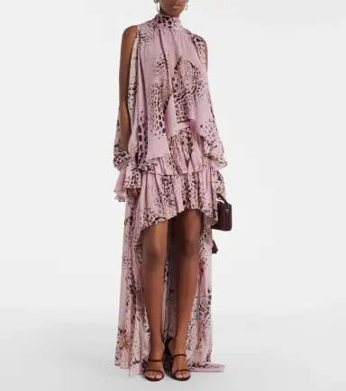BLUMARINE Printed asymmetric georgette blouse | Thumbnail 8 BLUMARINE Printed asymmetric georgette blouse | Thumbnail 8
