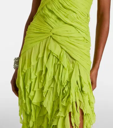 Blumarine Ruffled georgette maxi dress | Thumbnail 3 Blumarine Ruffled georgette maxi dress | Thumbnail 3