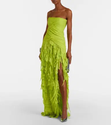 Blumarine Ruffled georgette maxi dress | Thumbnail 4 Blumarine Ruffled georgette maxi dress | Thumbnail 4