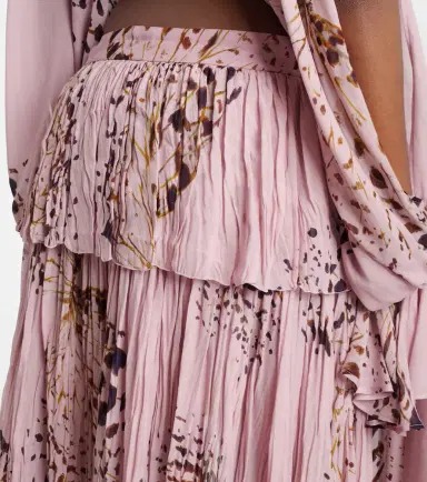 Blumarine Printed asymmetric georgette maxi skirt | Thumbnail 2 Blumarine Printed asymmetric georgette maxi skirt | Thumbnail 2