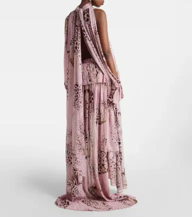 Blumarine Printed asymmetric georgette maxi skirt | Thumbnail 4 Blumarine Printed asymmetric georgette maxi skirt | Thumbnail 4