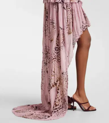 Blumarine Printed asymmetric georgette maxi skirt | Thumbnail 6 Blumarine Printed asymmetric georgette maxi skirt | Thumbnail 6