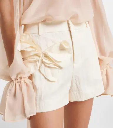 Blumarine Appliqué gabardine shorts | Thumbnail 2 Blumarine Appliqué gabardine shorts | Thumbnail 2