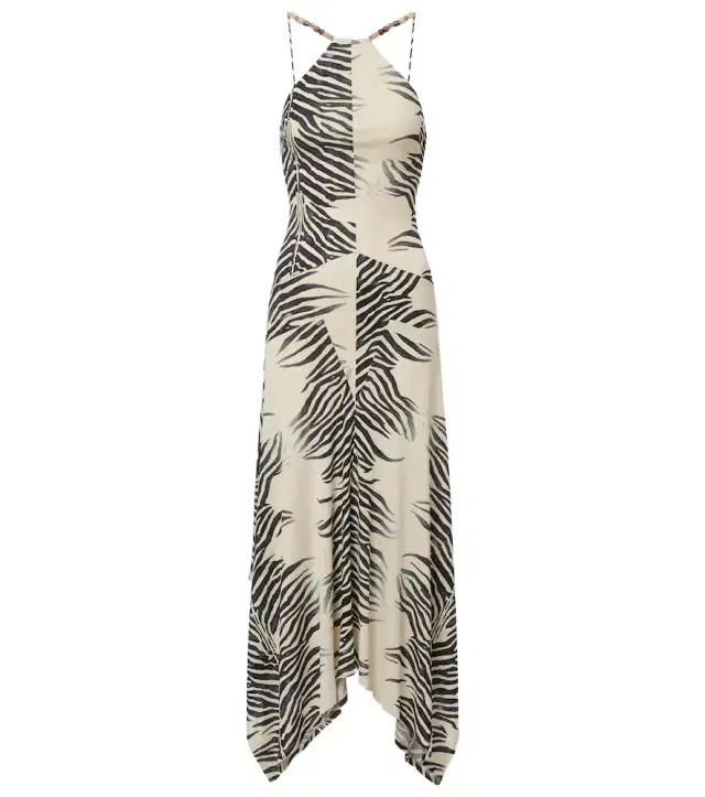 Artemis asymmetric zebra-print gown Artemis asymmetric zebra-print gown