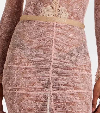 Valentino Floral ruched sheer lace midi skirt | Thumbnail 5 Valentino Floral ruched sheer lace midi skirt | Thumbnail 5