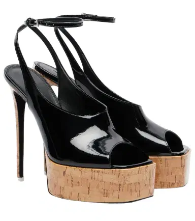 The Attico Ornella patent leather platform slingback pumps | Thumbnail 1 The Attico Ornella patent leather platform slingback pumps | Thumbnail 1