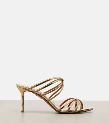 Aquazzura Tell Me mirrored leather mules | Thumbnail 3 Aquazzura Tell Me mirrored leather mules | Thumbnail 3