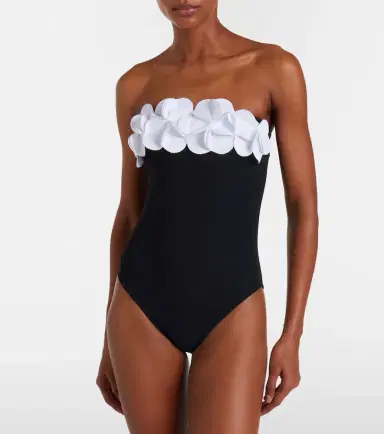 Karla Colletto Tess floral-appliqué bandeau swimsuit | Thumbnail 2 Karla Colletto Tess floral-appliqué bandeau swimsuit | Thumbnail 2