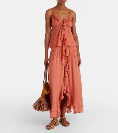 Poupette St Barth Neree ruched ruffled maxi skirt | Thumbnail 3 Poupette St Barth Neree ruched ruffled maxi skirt | Thumbnail 3