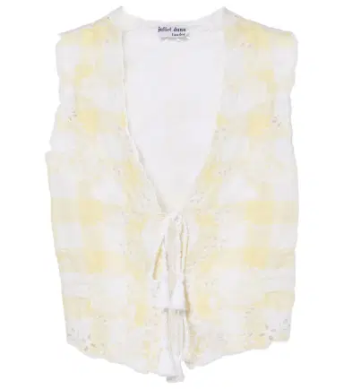 Juliet Dunn Embroidered checked cotton vest | Thumbnail 1 Juliet Dunn Embroidered checked cotton vest | Thumbnail 1