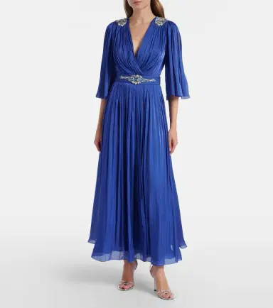 Costarellos Embellished Lurex georgette gown | Thumbnail 2 Costarellos Embellished Lurex georgette gown | Thumbnail 2