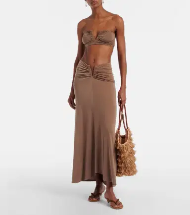 JADE SWIM Skyla ruched jersey maxi skirt | Thumbnail 3 JADE SWIM Skyla ruched jersey maxi skirt | Thumbnail 3