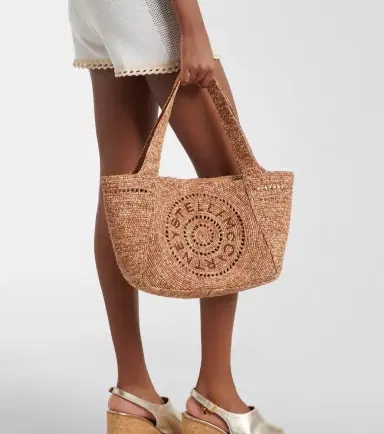 Stella McCartney Logo raffia tote bag | Thumbnail 4 Stella McCartney Logo raffia tote bag | Thumbnail 4