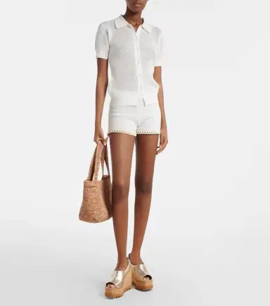 Stella McCartney Logo raffia tote bag | Thumbnail 5 Stella McCartney Logo raffia tote bag | Thumbnail 5