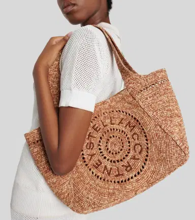 Stella McCartney Logo raffia tote bag | Thumbnail 6 Stella McCartney Logo raffia tote bag | Thumbnail 6